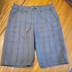 Mens NSS Charcoal Gray Shorts 32" Waist Checker Board Pattern